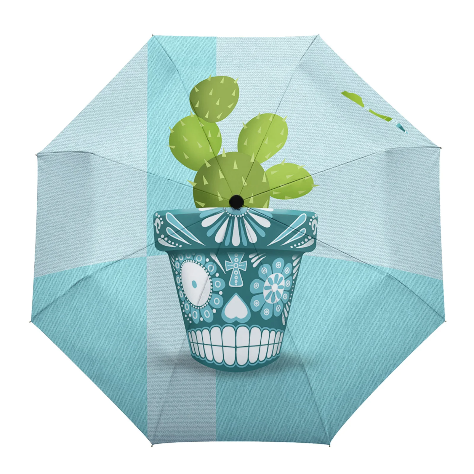 

Автоматический зонт для дождя, складной восьмижильный зонтик С КАКТУСОМ, черепом, цветочным горшком