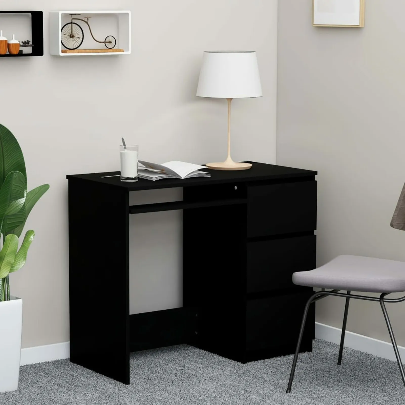 

Desk Black 35.4"x17.7"x29.9" Chipboard