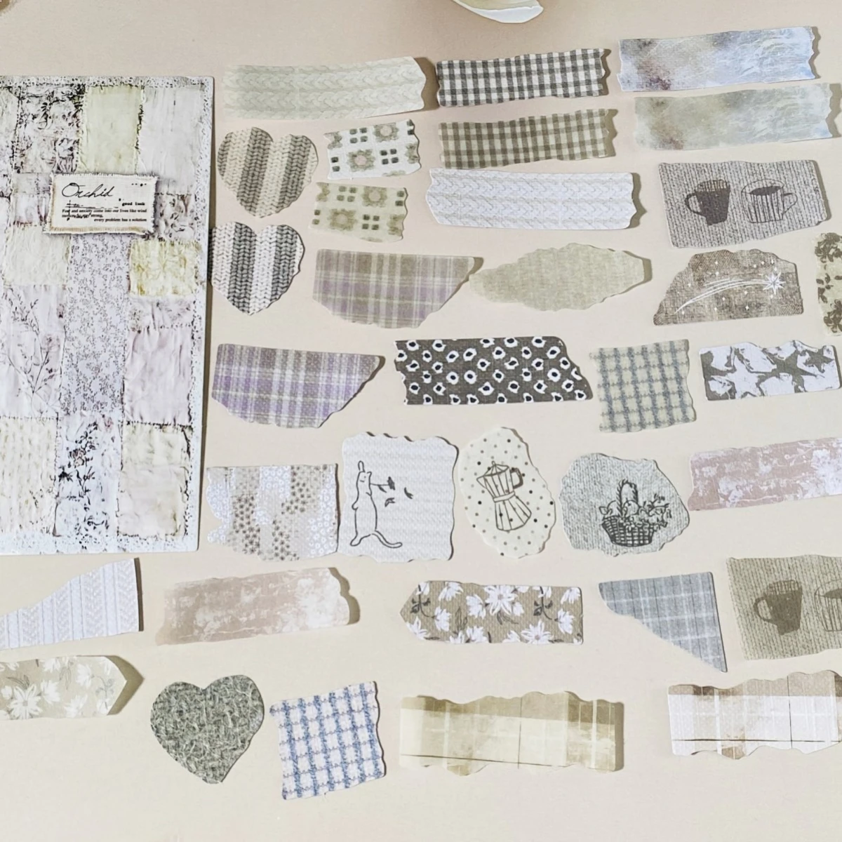 

Набор винтажных бумажных стикеров Journamm