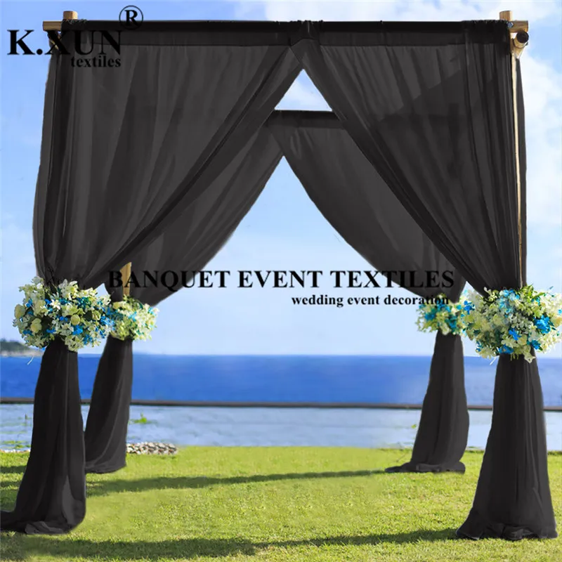 

Many Colors Full Set Princess Pavilion Ice Silk Backdrop Curtain Stage Background For Wedding Event Party Decoration