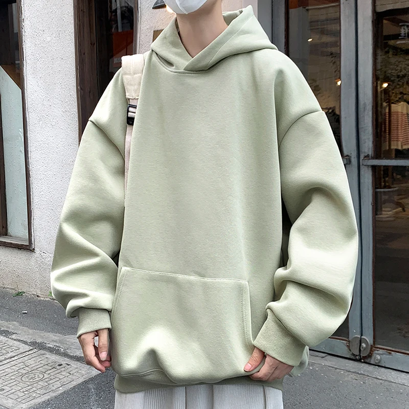 

Autumn New Solid Hoodie Men Harajuku Fashion Casual Oversized Hoodies Couples Loose Hooded Streetwear Sweatshirt 5 Colors