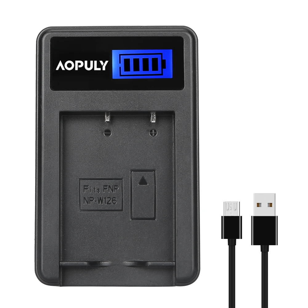 

AOPULY NP-W126 USB Battery Charger for Fujifilm NP-W126 and Fuji FinePix HS30EXR HS33EXR HS50EXR X-A1 X-E1 X-E2 X-M1 X-Pro1 X-T1