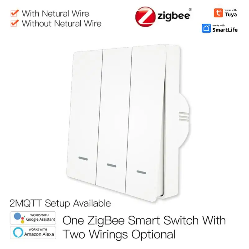 Умный настенный светильник Tuya Zigbee 3.0 с/без нейтрального провода. Конденсатор не