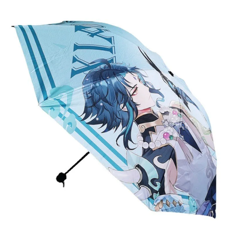 

Солнечный зонт для косплея Xiao Genshin Impact, легкий складной зонт двойного назначения для защиты от солнца и УФ-лучей, зонт Zhongli Venti