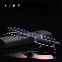 zuee tr90 decorative glasses metal square glasses mens glasses mens anti blue light reading glasses suitable for plus lenses