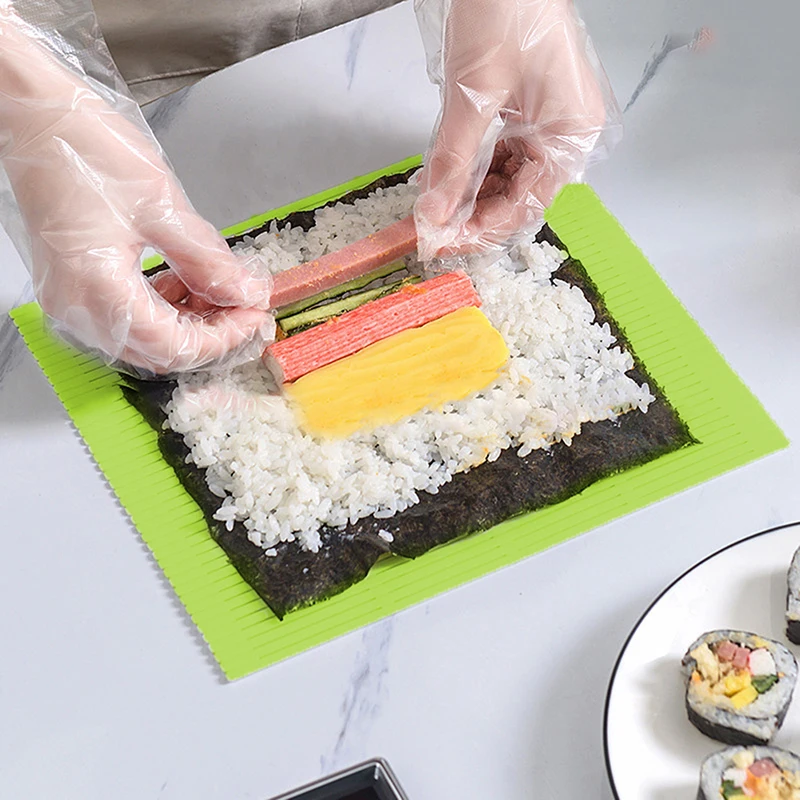 1 шт. DIY силиконовые коврики для суши-роликов моющиеся многоразовые суши-роллов