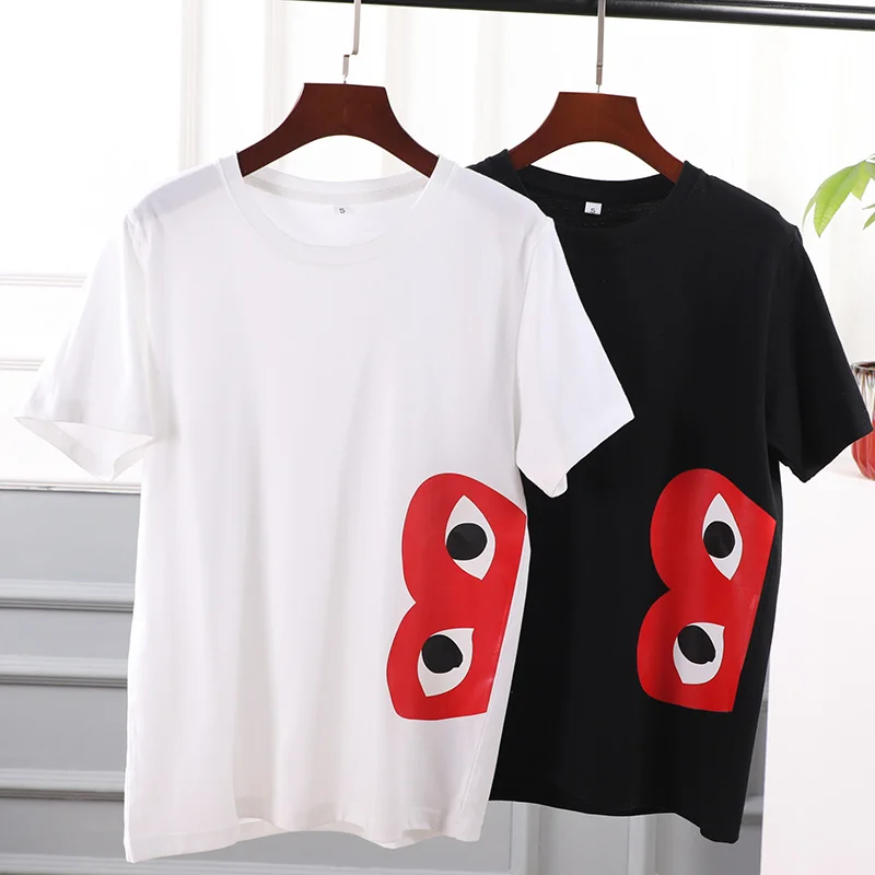 

Hot Sale New Short Sleeve Couple Pure Cotton T-shirt O-neck Soft Solid Cotton Breathable T-shirt