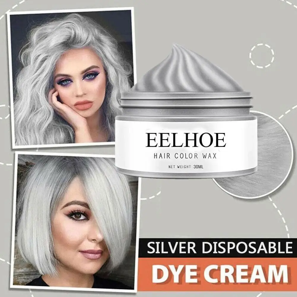 

30ml Hair Colour Dye Wax Temporary Color Wax For Hair Washable Disposable Hair Coloring Cream Diy Hairstyle Tool Accessorie C4o6