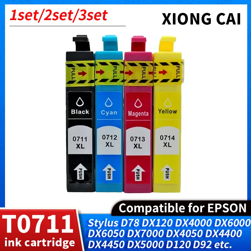 Чернильные картриджи T0711 T0712 T0714 T0713 совместимы с принтером Epson Stylus S20 SX100 SX105 SX200 SX205