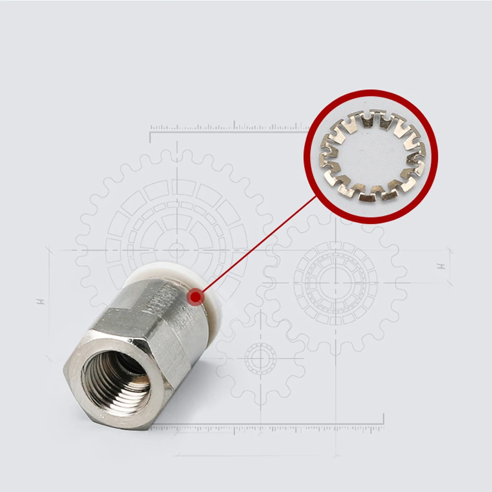 Белая крышка PCF Air пневматическая 1/8 &quot1/4&quot 3/8 &quot1/2&quot BSPT Female x 4/6/8/10/12 мм OD Воздушная