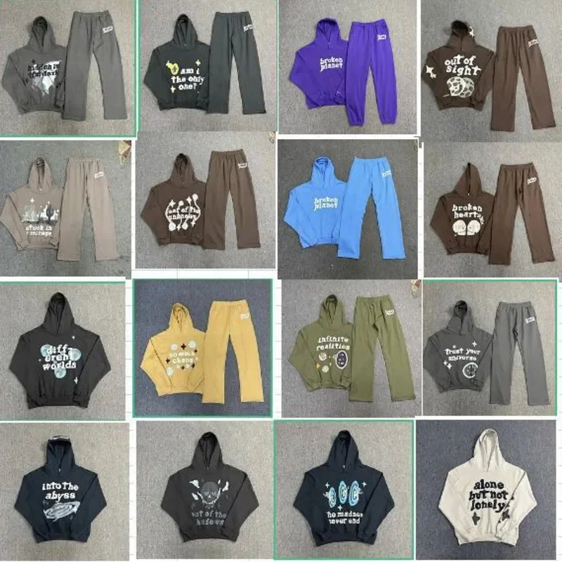 2024 базовый комплект с буквенным принтом Brokens Planets свободный модный брендовый