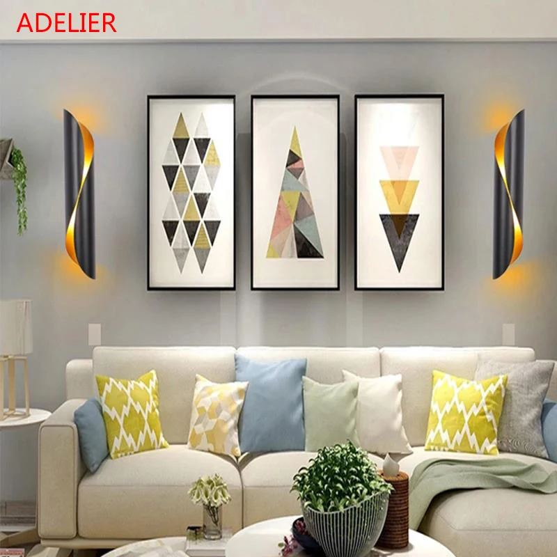 Настенные лампы в алюминиевой трубке скандинавском стиле прикроватное бра для