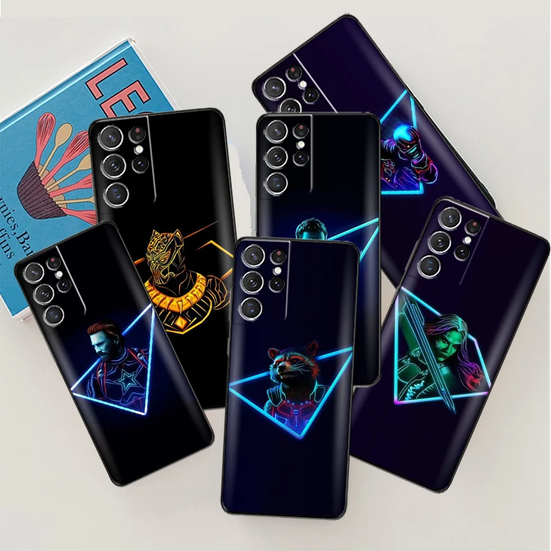 

Marvel The Avengers Iron Man Phone Case For Samsung Galaxy S22 S21 S20 Ultra FE 5G S22 S10 10E S9 Plus Coque Silicone Cover