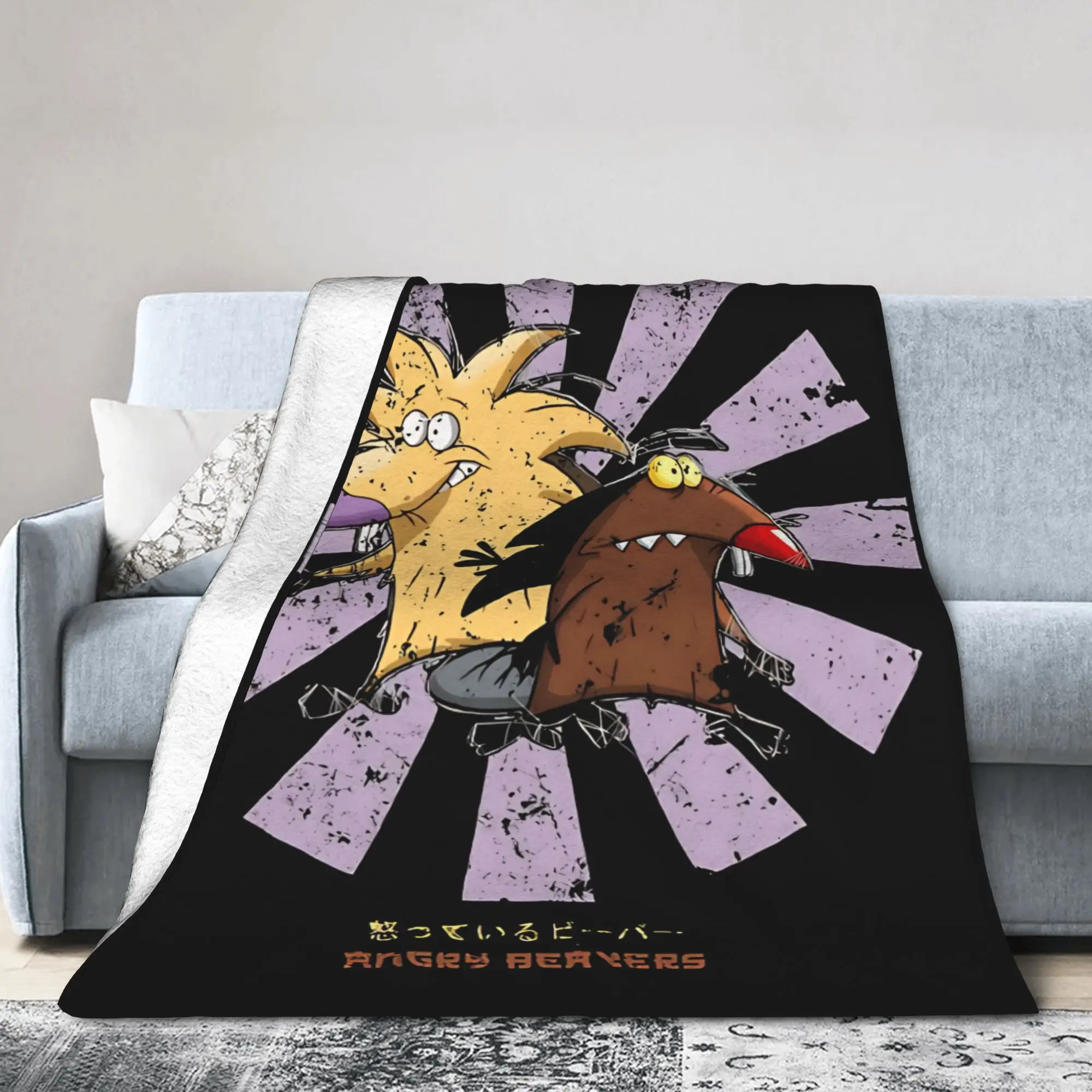 Фото Одеяло Angry Beavers Daggett & Norbert Feverish из супермягкого кораллового флиса, плюшевое, комфортное, подарок, пледы, покрывала для кровати. №1