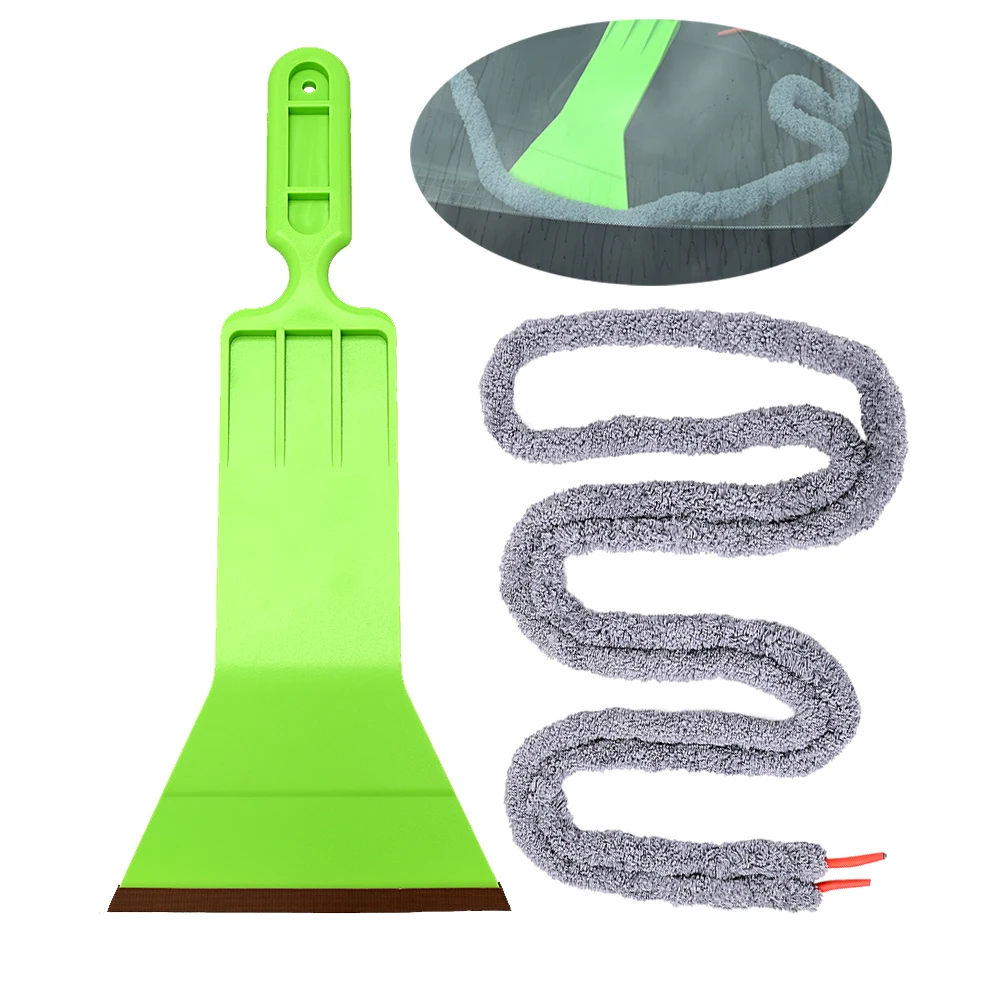 

FOSHIO Car Wash Tool Set Water Absorbed Fiber Cloth Rope Front Window Tint Glass Drying Bulldozer Squeegee Soak Shield Cleaning