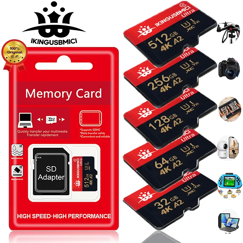 Фото Оригинальная карта памяти Mini Micro TF SD 256 ГБ 128 ГБ 512 ГБ высокоскоростная 64 ГБ 32 ГБ для оригинальных устройств Lenovo и Nintendo №1