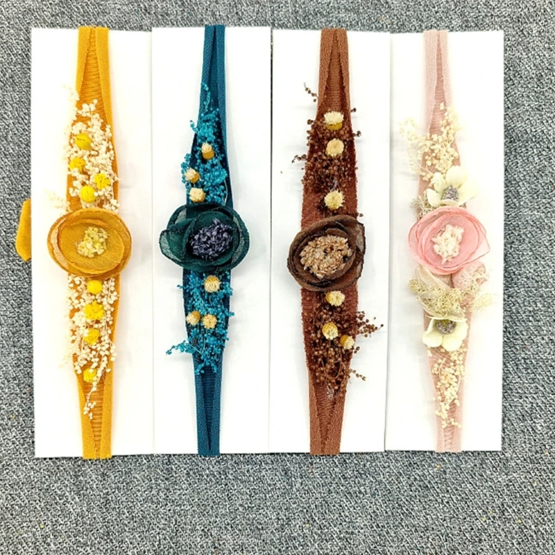 

Baby Photography Hairband with Flower Design, Elegant Headdress Hair Bands Headwear Accessories Shower Gift Photo Props