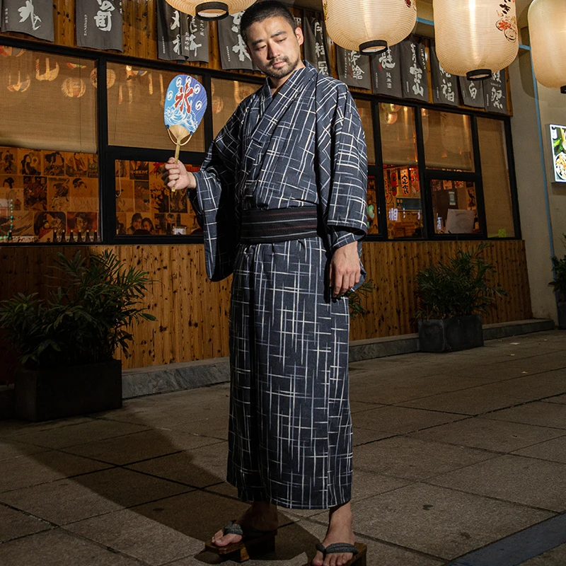 

Традиционное японское кимоно юката, мужской халат, мужские халаты с поясом, халат, домашнее платье
