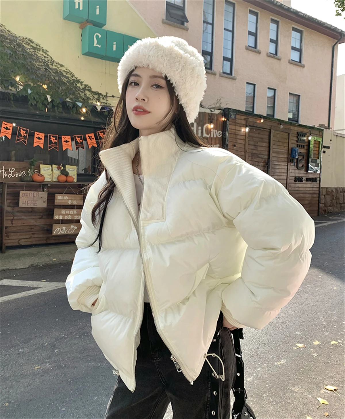 Knitted Cotton Jacket Women's Popular Small Fragrant Bread Jacket Winter 2023 New Small Thick Cotton Jacket