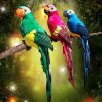 40hot parrot ornament durable good looking decorative cleat texture realistic office parrot ornament home decoration