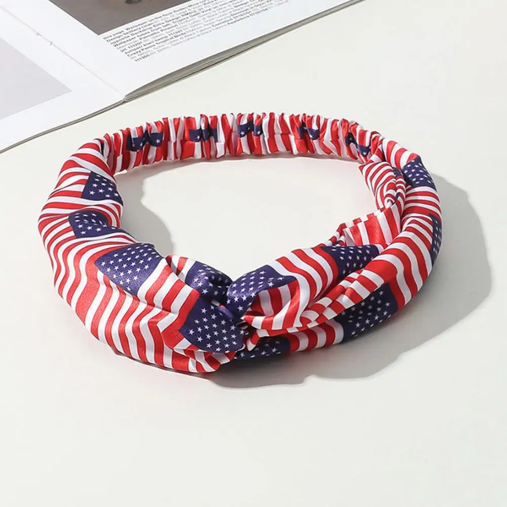 

Tear Resistant Stylish US American Flag Washing Face Hair Band Comfortable Head Wrap Stretchy for Daily Life