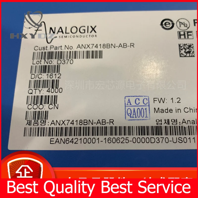 

ANAGLOGIX ANX7418BN-AB-R New & Original Large Quantity and Excellent Price Control Panel Auxiliary Chip 16+