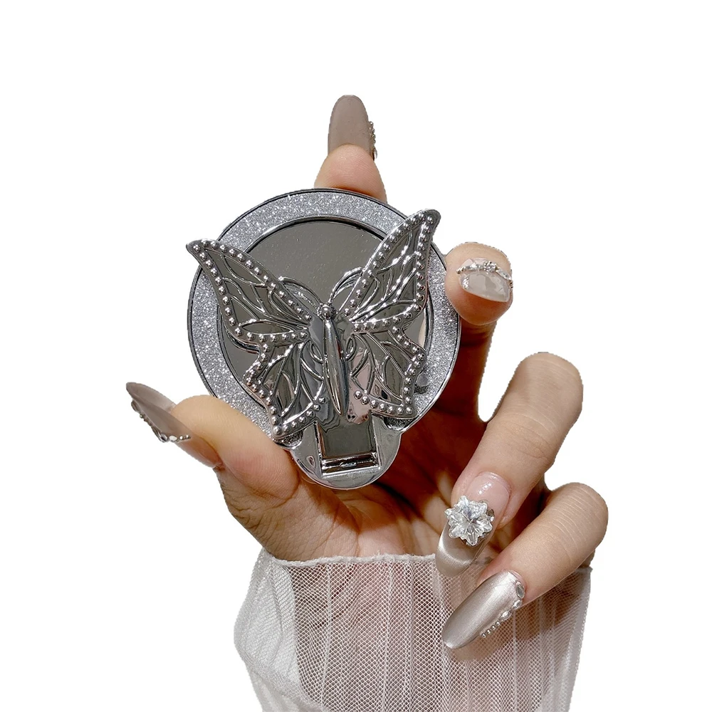 Универсальная подставка для телефона, блестящая бабочка, держатель для мобильного телефона, кольцевая ручка, круглая зеркальная подставка для iPhone, Samsung, Xiaomi (art.: 3920d3d08f57d) - 3920d3d08f57d