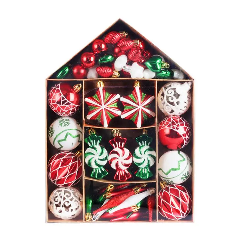 

73pcs Christmas Ball Ornaments Set Assorted Shatterproof Christmas Ball Set Gift Package For Christmas Tree Decoration Great