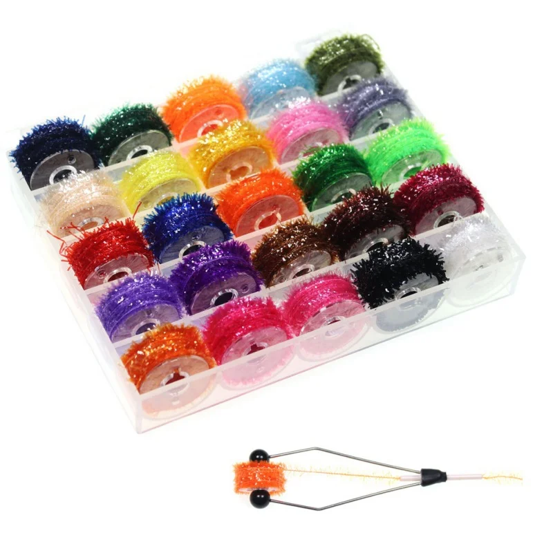 

25PCS/Set Fly Fishing Tying Thread Tackle For Midge Nymph Dry Flies Tying Material For Jig Ice Jig Fly Tying Material