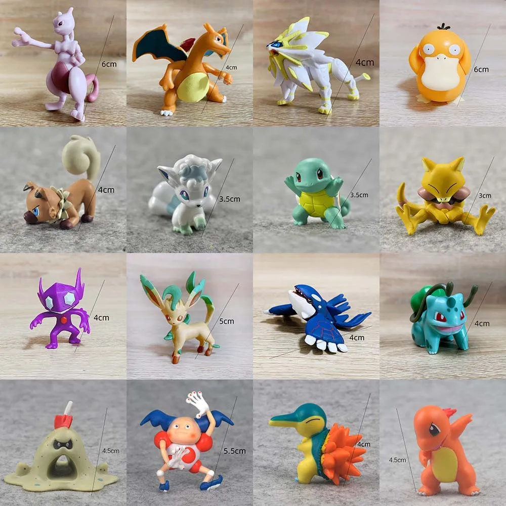 

4-6cm Pokemon Eevee Charmander Pikachu Eeveelution Nine evolutionary forms Anime Figures Doll Kids Gift XY Action Figure Toys