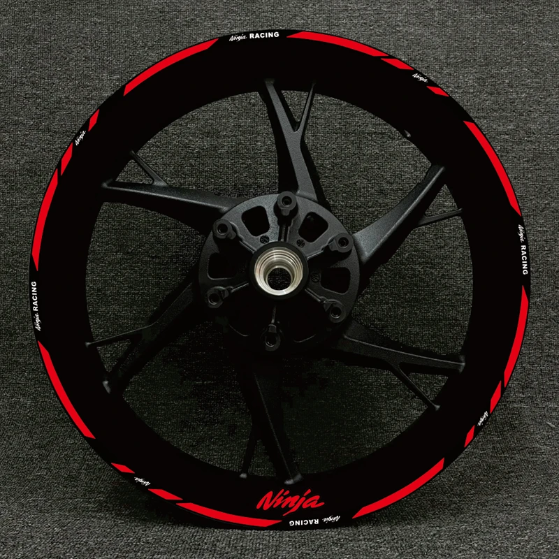 

Светоотражающая наклейка для мотоцикла Kawasaki, 17 дюймов, наклейка на ступицу колеса, декоративный логотип ниндзя 125, 250, 300, 400, 650, 10R, 14R
