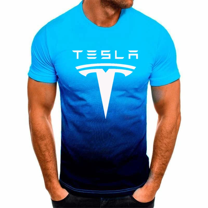 

Hot Selling Tesla Solid Color 3dt Shirt Male Digital Printing O-Neck Breathable Casual Men'S And Women'S Top Oversized T-Shirt
