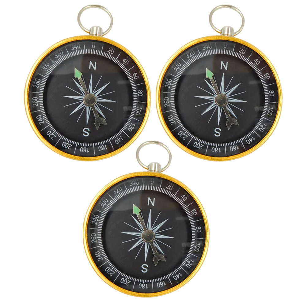 

3 Pcs Mini Compass Portable Backpacking Keychain Survival Outdoor Pirate Accessories