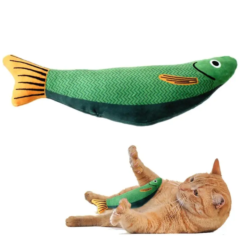 

Игрушки в виде кошачьей мяты, игрушка-жевательная Рыба для прорезывания зубов, искусственная хлопковая игрушка в форме рыбы, заполненные иг...