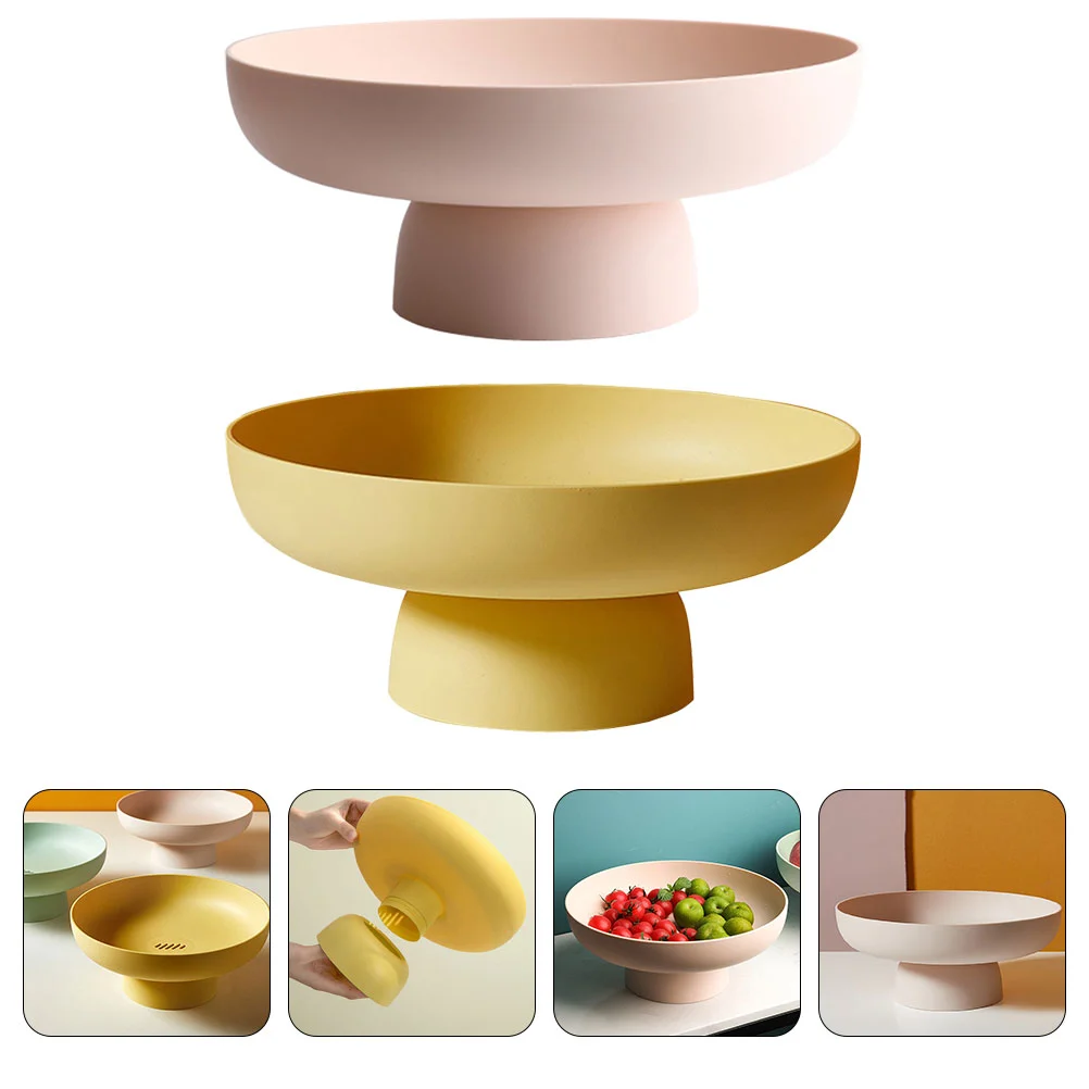 

2Pcs Fruit Plate Snack Dessert Tray High Feet Cake Stand Snack Candy Storage Tray