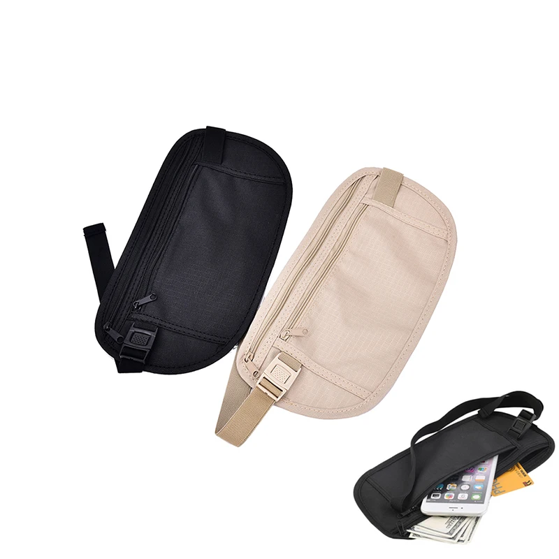 

1Pcs Unisex Waist Bag Men Women Travel Money Belt Hidden Waist Security Wallet Bag Passport Pouch Shopping Credit Card Package