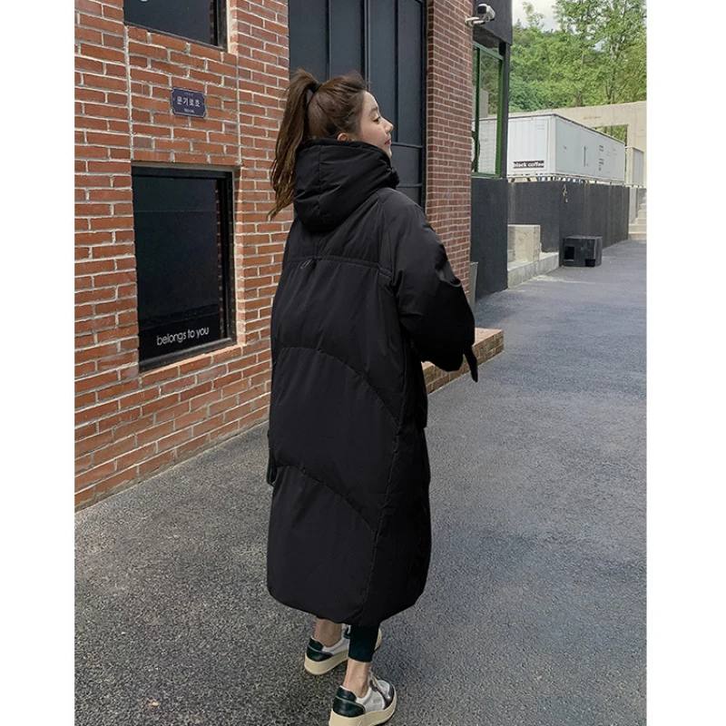 Winter Women's Cold Coat Parkas Long Hooded Padded Jacket Super Hot Coat Korean Fashion Loose Big Pocket Cheap Wholesale New