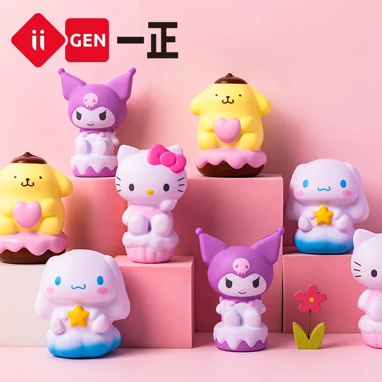 

Sanrio Kuromi Toys Cinnamoroll Mochi Squishies Kawaii Decompression Doll Stress Relief Toy for Kids Boys Girls Birthday Gifts