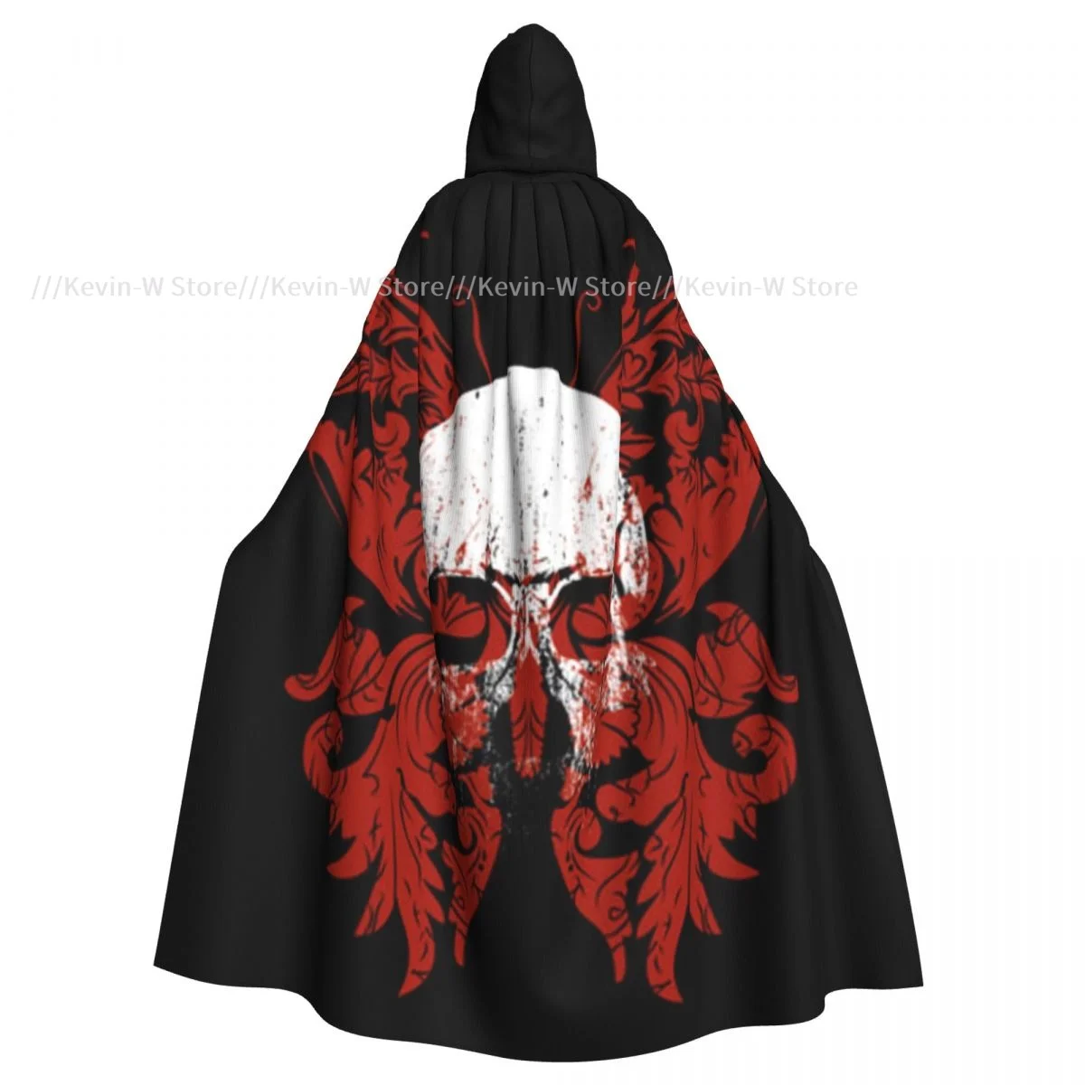 

Skull And Butterfly Hooded Cloak Polyester Unisex Witch Cape Costume Accessory
