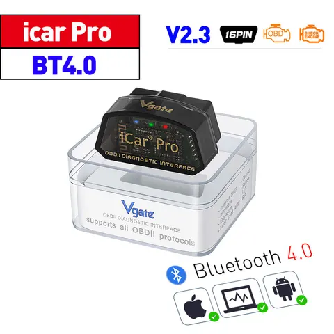 Автомобильный диагностический сканер Vgate iCar2, Wi-Fi Bluetooth V2.2 icar pro V2.3, OBDII, PK ELM327