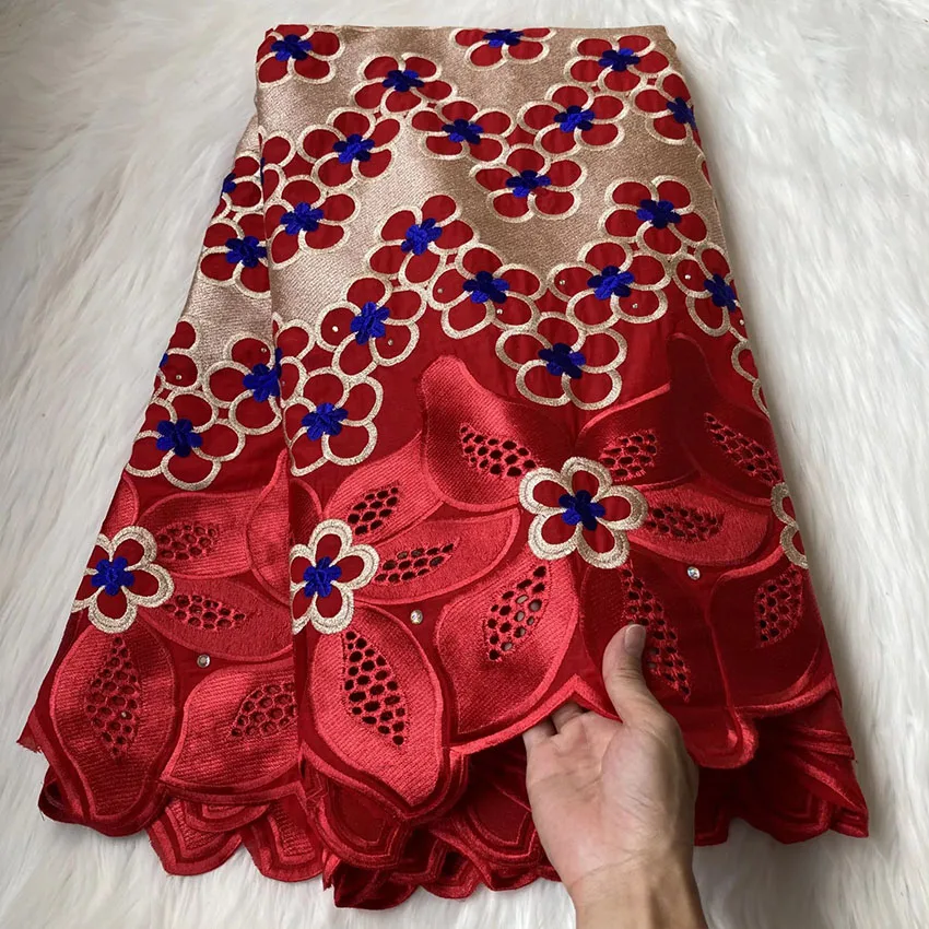 

Ankara High End cloth African French lace cotton For Bridal Fabric XSNE23021