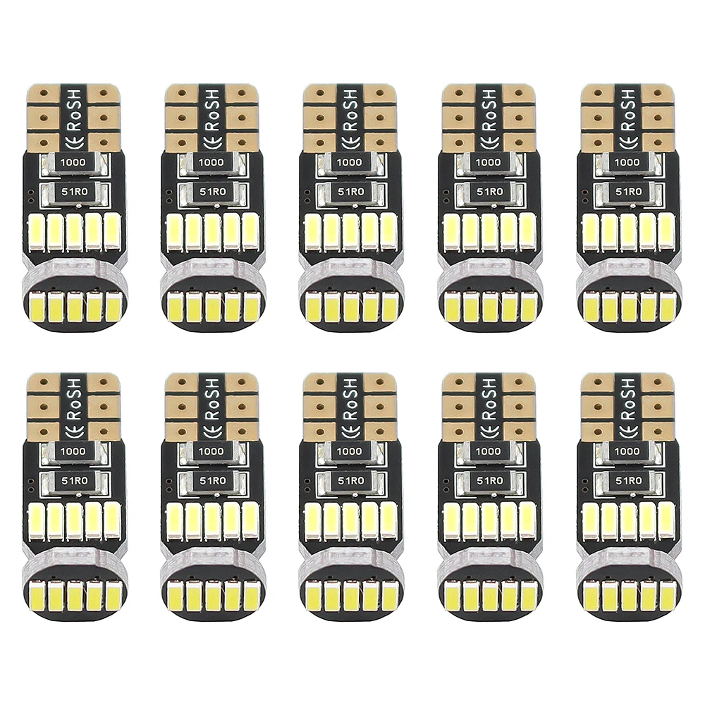 

Светодиодная лампа T10 Canbus без ошибок, белая 4014 15-SMD Автомобильная габаритная карта, Чтение номерного знака, дневные ходовые огни, замена DRL