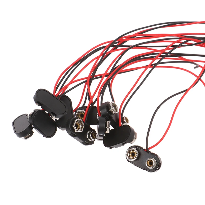 

10PCS I / T Type 9V Battery Snap Connector Clip Lead Wires Holder Line 19CM