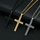 Ожерелье с крестом из нержавеющей стали для женщин и мужчин, винтажное ожерелье с подвеской под золото и серебро, религиозная бижутерия на годовщину