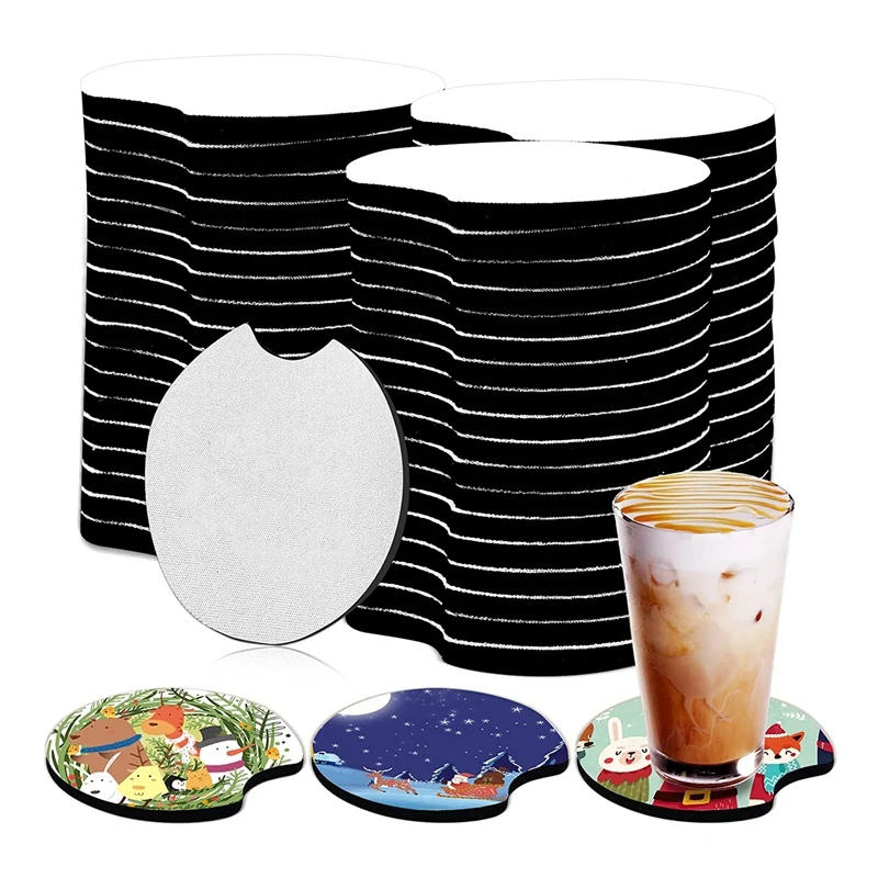

40 PCS Sublimation Blank Coasters,Circular Opening Blank Coasters For Thermal Sublimation DIY Crafts,Car Coasters