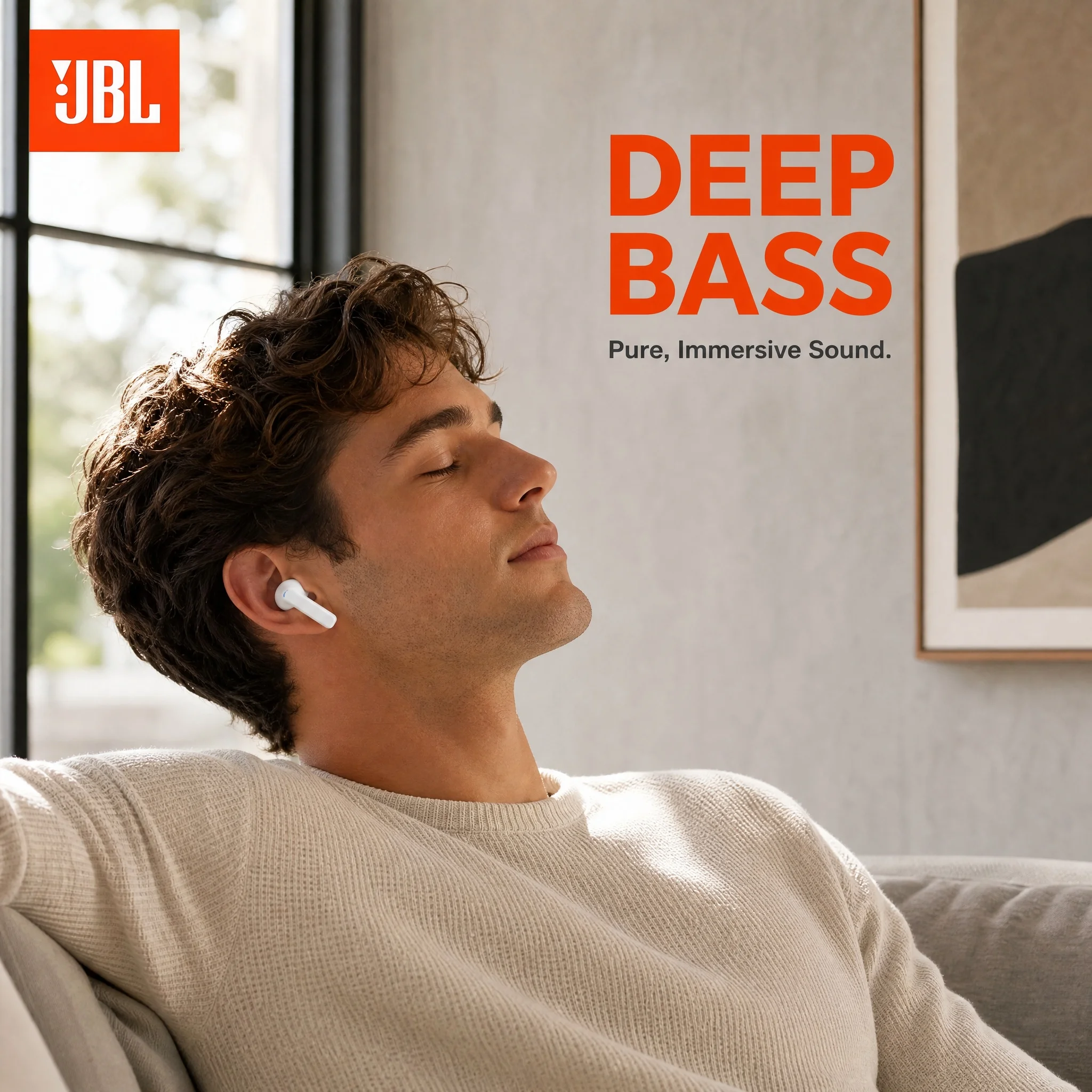 Фото Беспроводные Bluetooth-наушники JBL Wave 200 True Wireless, стереонаушники с глубоким басом, наушники W200, беспроводные наушники с микрофоном №5