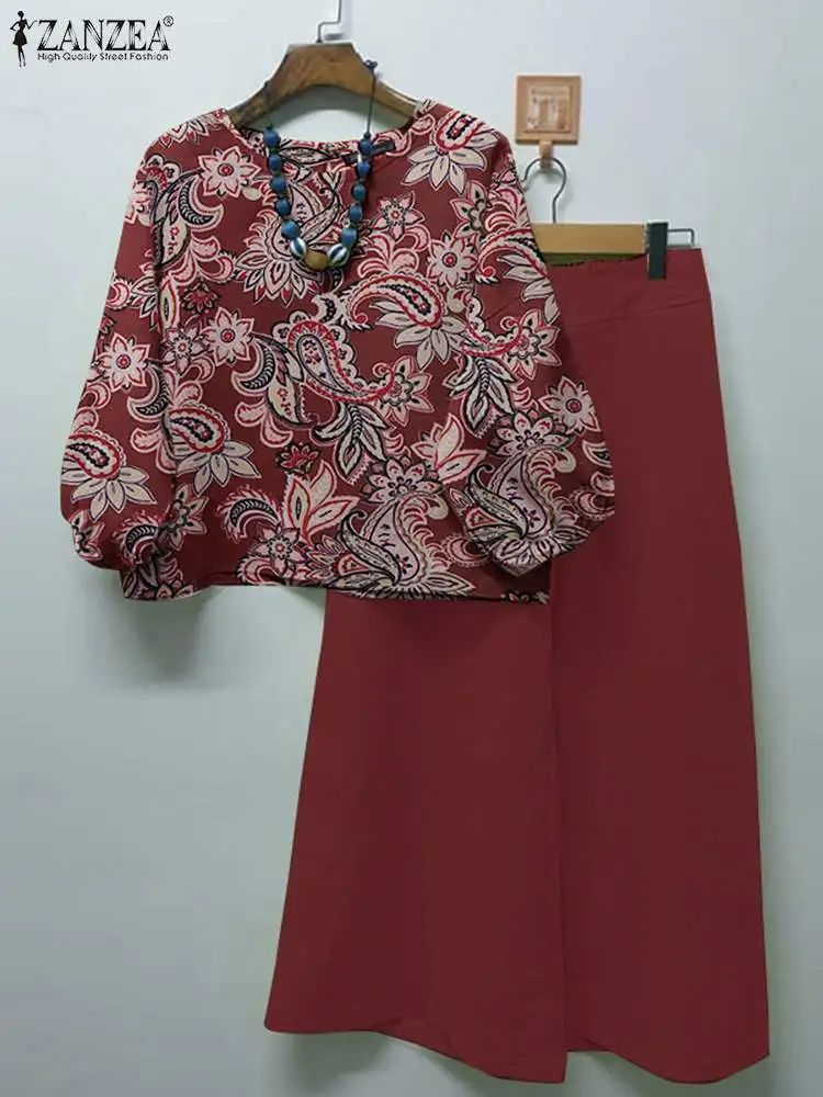 Модные комплекты брюк с широкими штанинами ZANZEA летние богемные подходящие