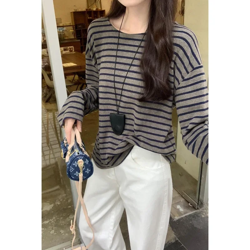 Новое поступление женская футболка свободного кроя с длинными рукавами