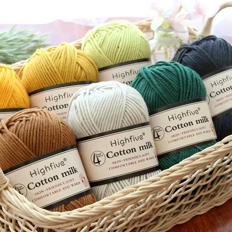 

5 Pieces Baby Milk Yarn Worsted Handmade Wool Yarn Crocheted Cotton Yarn Special Wholesale Price Coat Hat