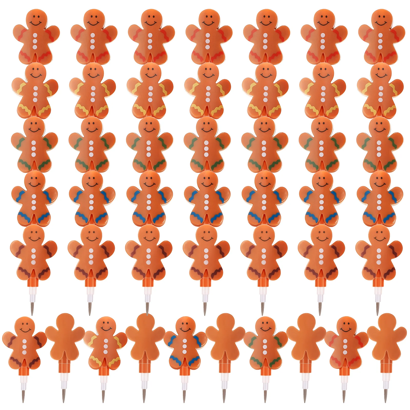 

12 Pcs Gingerbread Man Students Writing Pencils Kids Stackable Lovely Shaped Stacking Stationery Funny